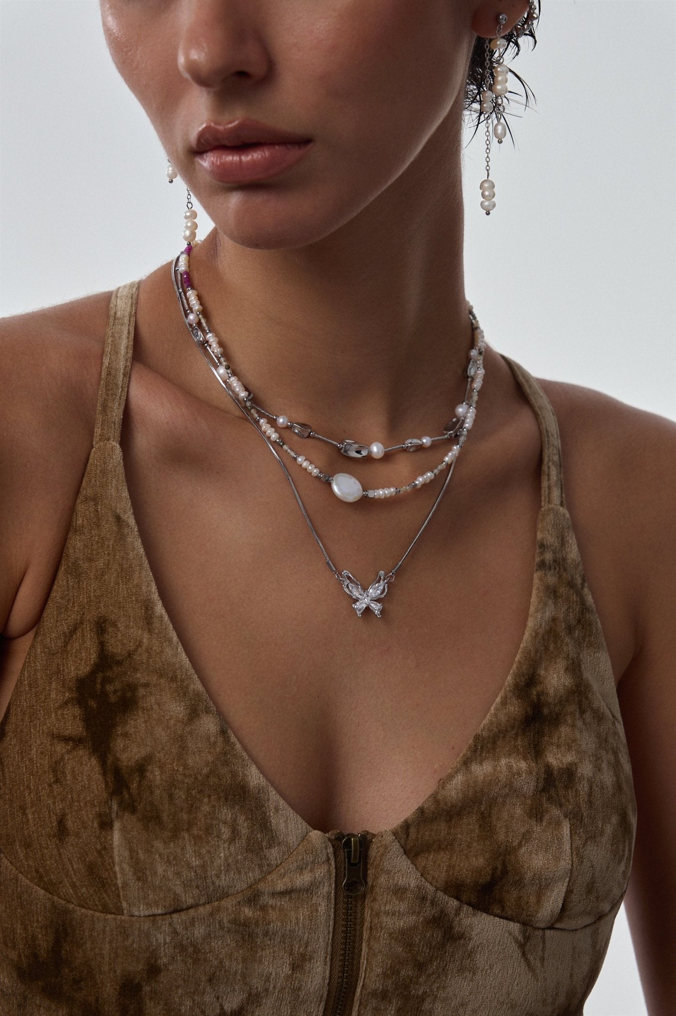 Crystal Butterfly Necklace - Flaire & Co.