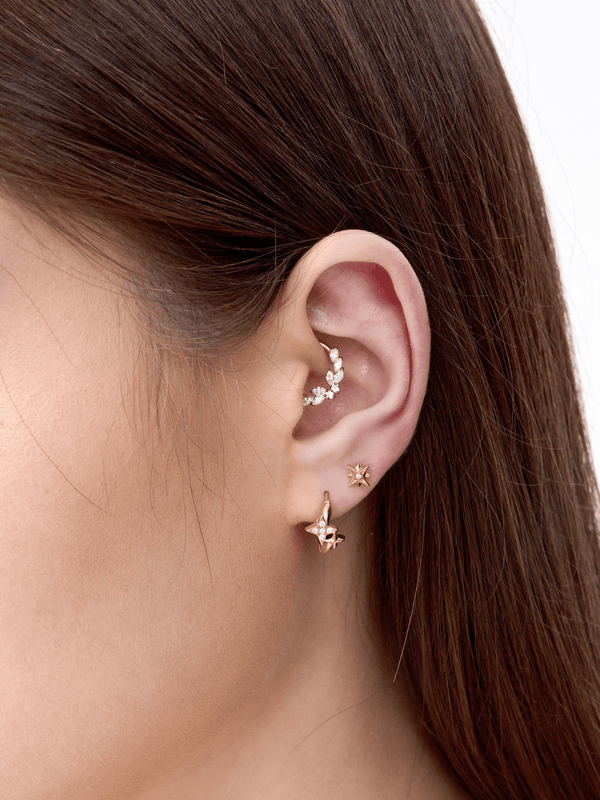 Crystal Butterfly Titanium Hoop (Single) - Flaire & Co.