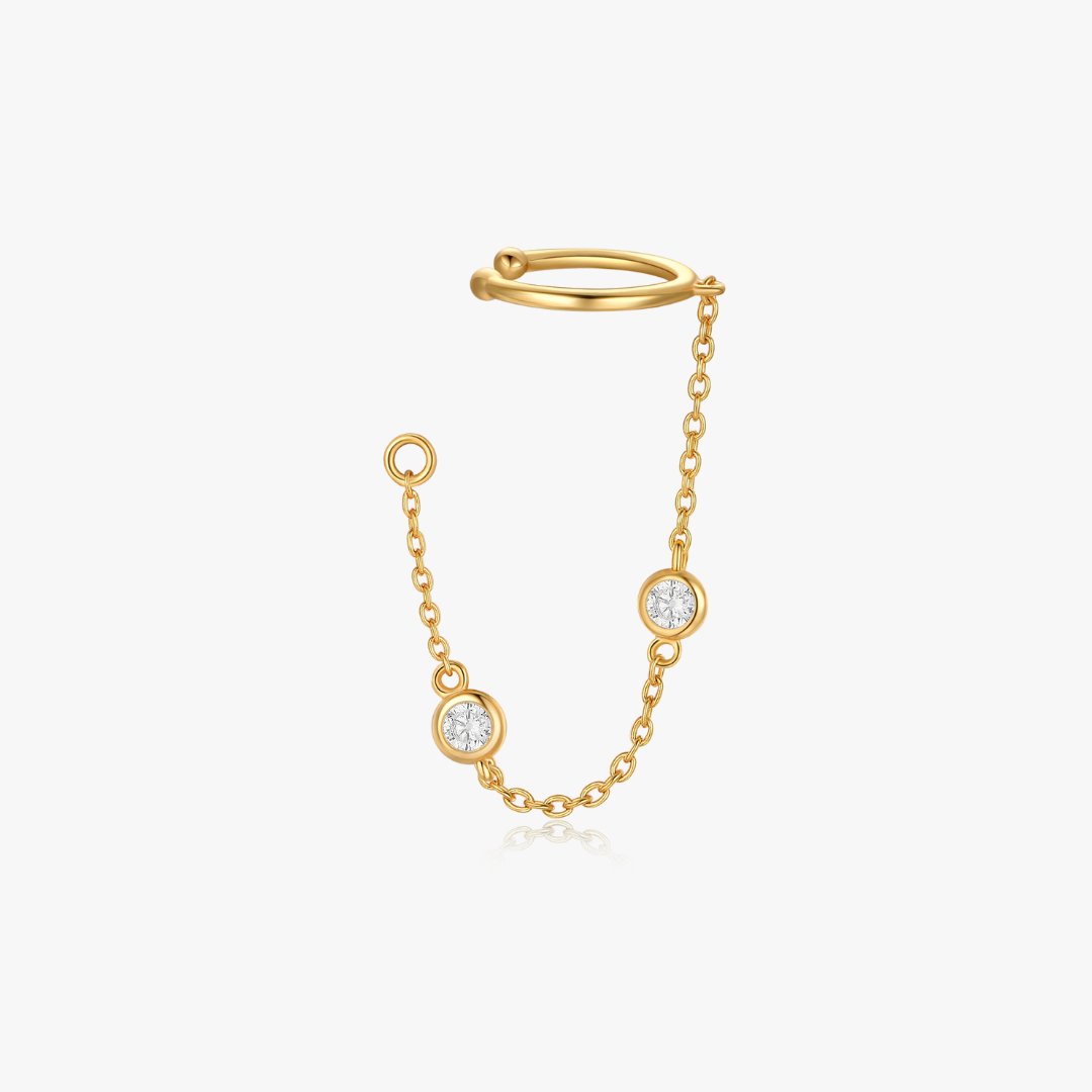Crystal Chain Cuff Stud Jacket in Gold - Flaire & Co.