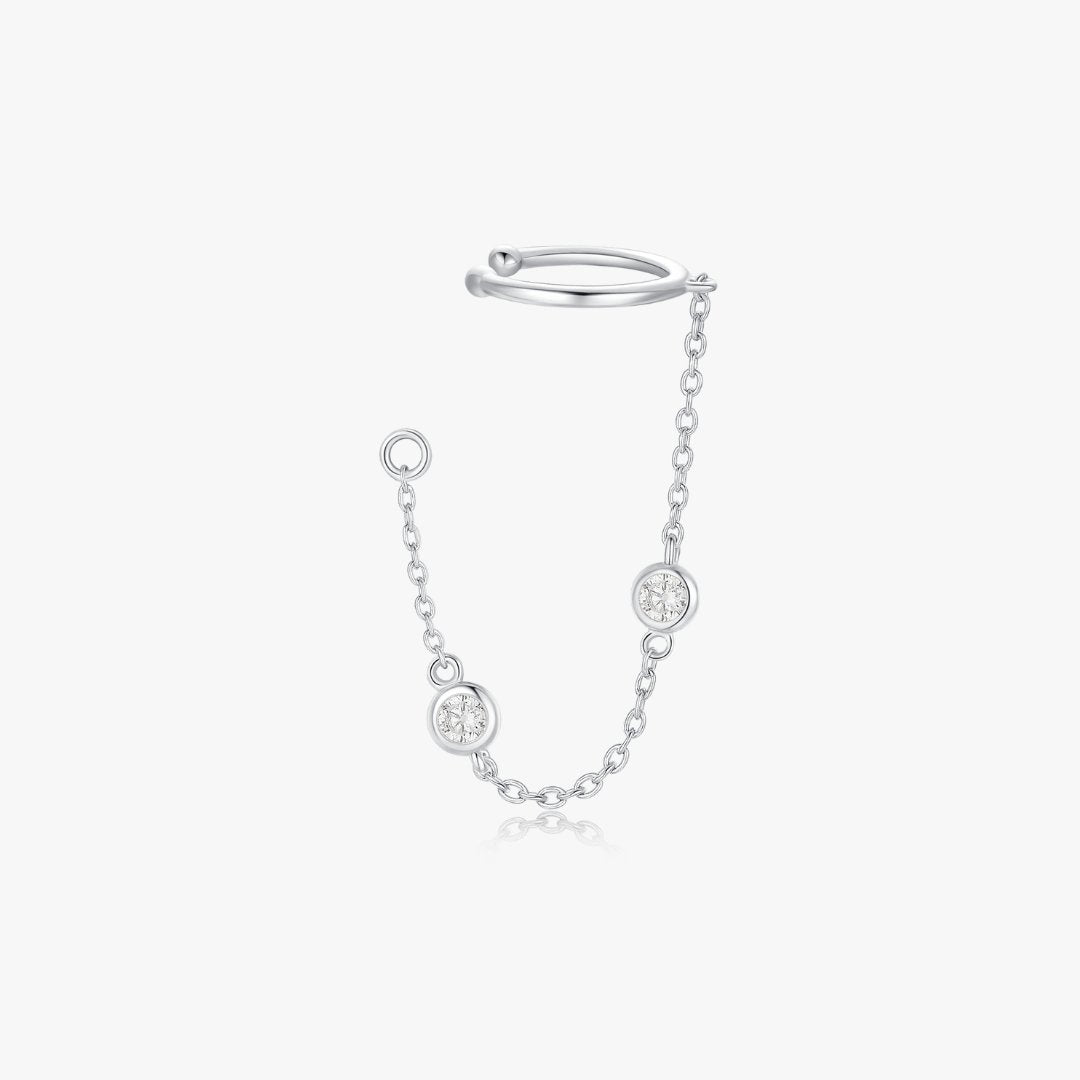 Crystal Chain Cuff Stud Jacket in Silver - Flaire & Co.