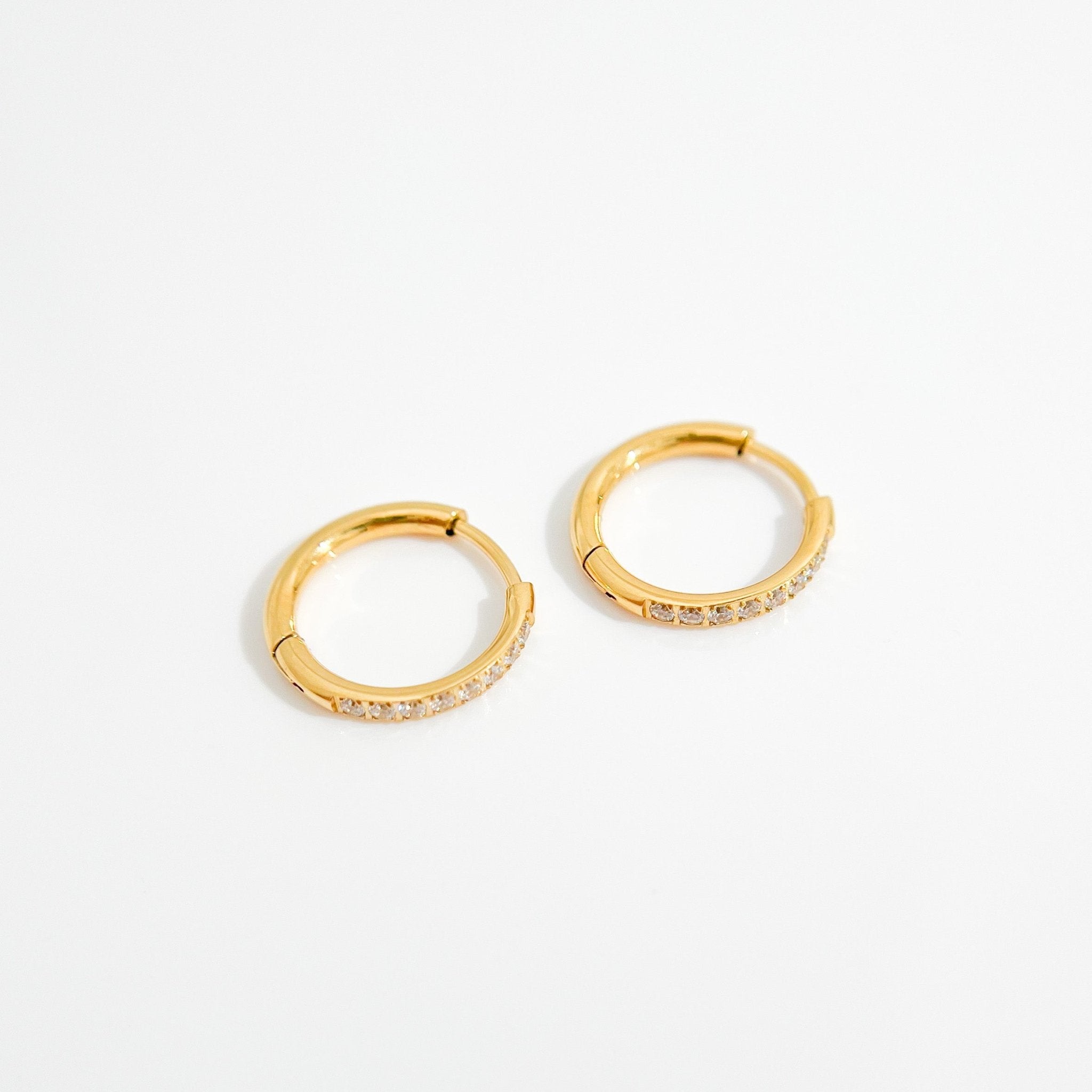 Crystal Gold Hoops - Flaire & Co.