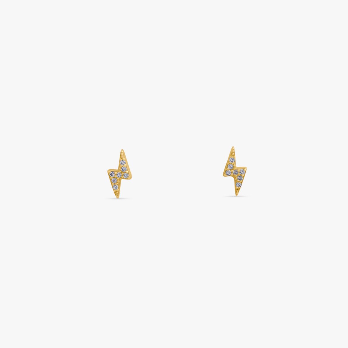 Crystal Lightning Bolt Sterling Studs in Gold - Flaire & Co.