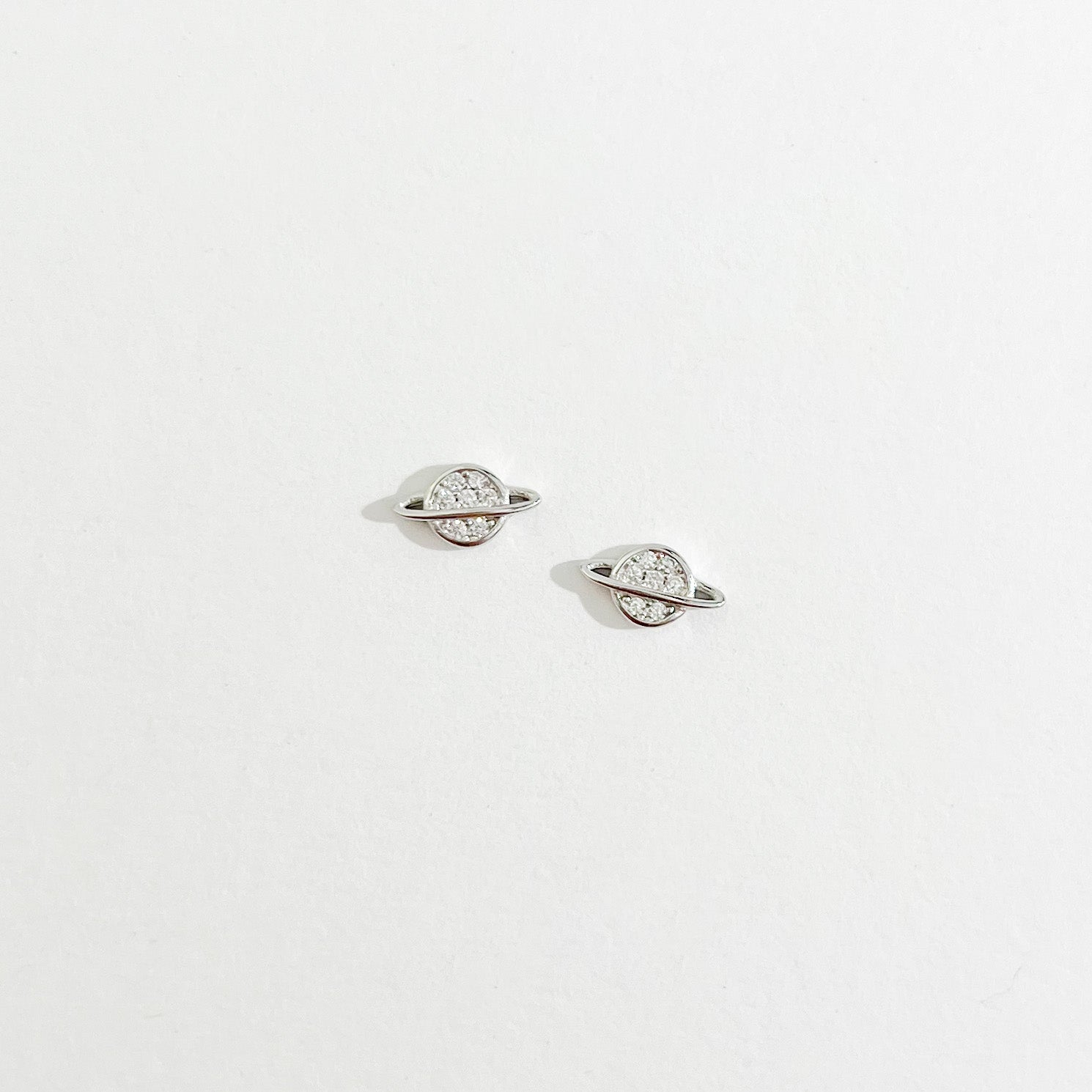 Crystal Saturn Stud in Silver - Flaire & Co.