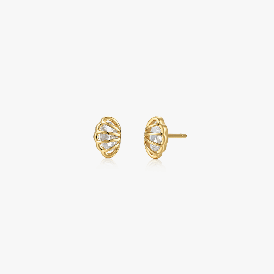 Crystal Shell Studs - Flaire & Co.