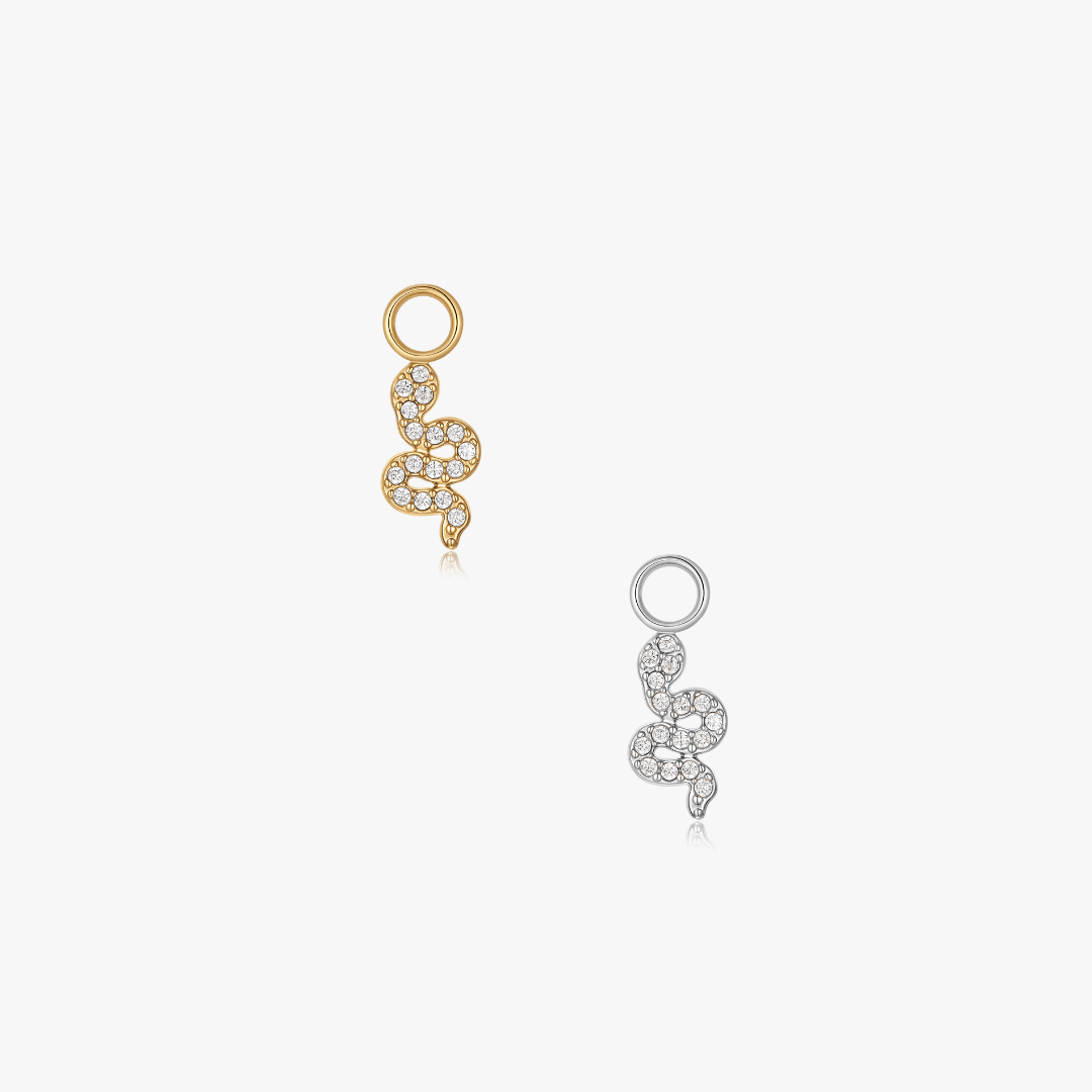 CZ Snake Hoop Charm - Flaire & Co.