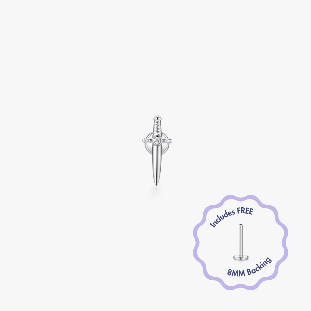 Dagger Titanium Flat Back Stud (Single) - Flaire & Co.