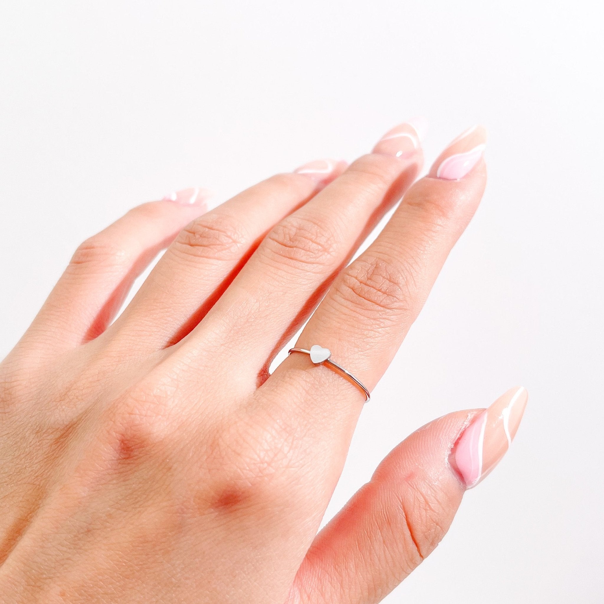 Dainty Heart Ring in Silver - Flaire & Co.