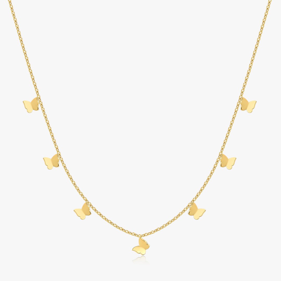 Dangling Butterfly Necklace in 18K Gold - Flaire & Co.