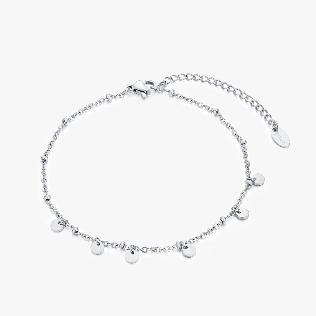 Dangling Disks Anklet Silver - Flaire & Co.
