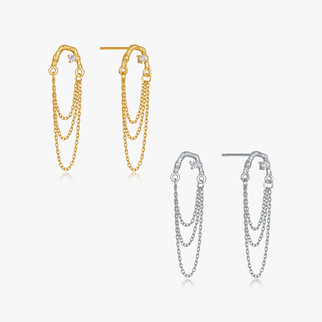 Dangly Chain Earrings (Greek Inspired Collection) - Flaire & Co.