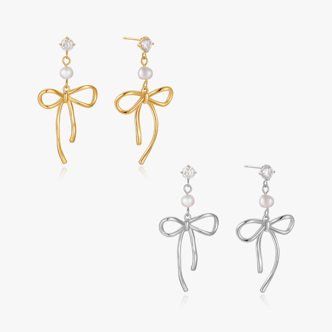 Darling Pearl Bow Earrings - Flaire & Co.