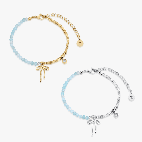 Dear Diary Bow Blue Gem Bracelet - Flaire & Co.