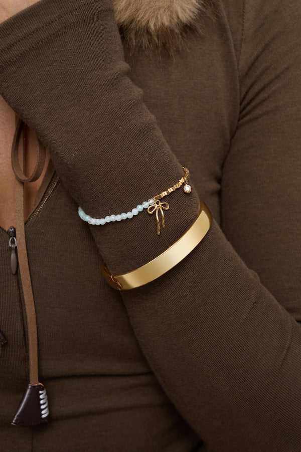 Dear Diary Bow Blue Gem Bracelet - Flaire & Co.