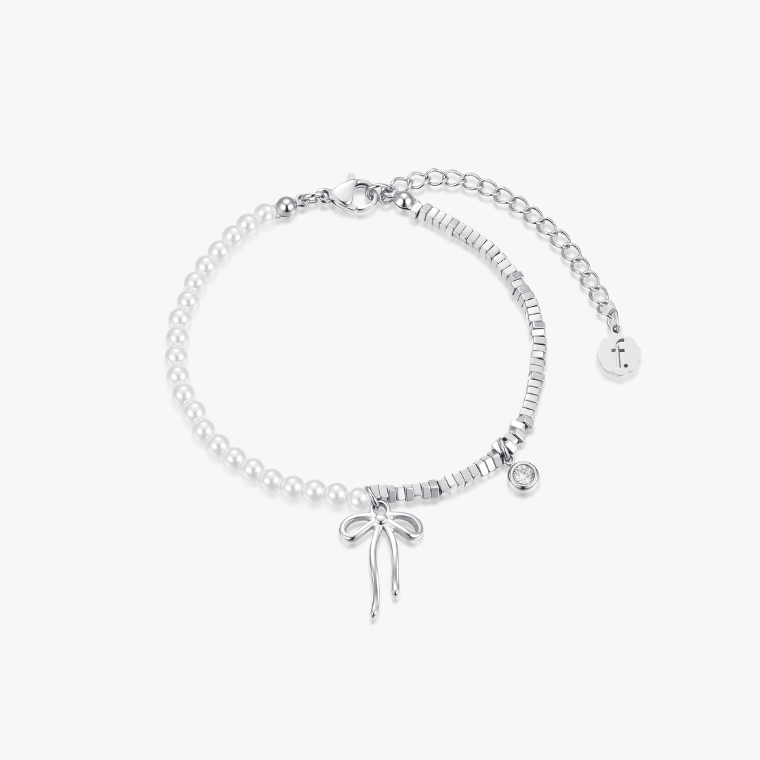 Dear Diary Bow Faux Pearl Bracelet - Flaire & Co.