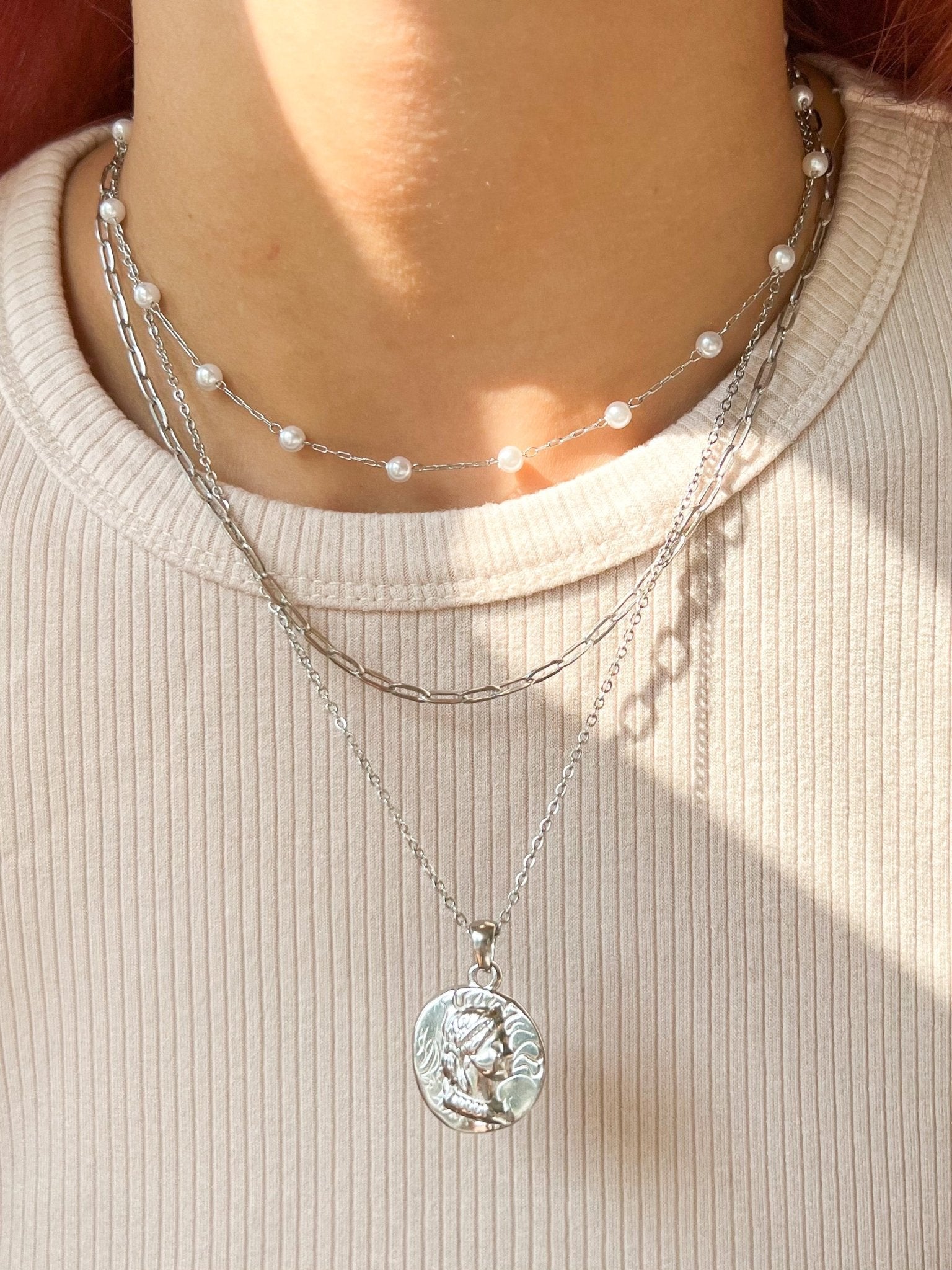 Delilah Coin Necklace in Silver - Flaire & Co.