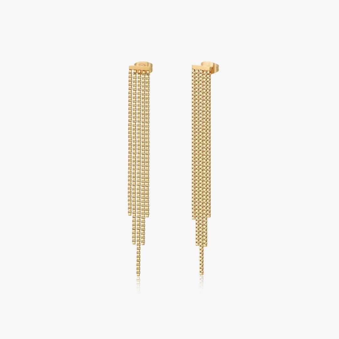 Drop Chain Earrings in Gold - Flaire & Co.