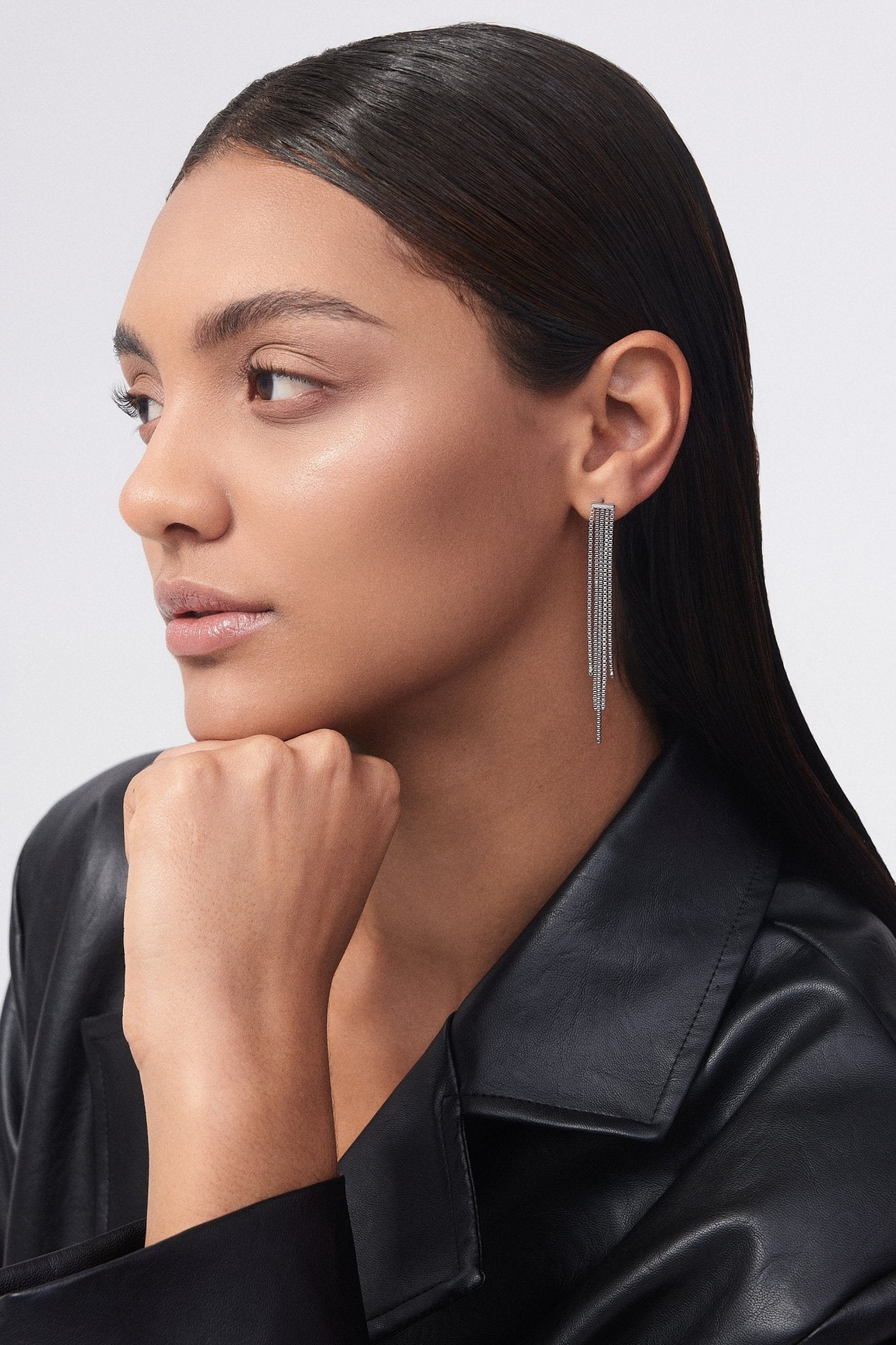 Drop Chain Earrings in Silver - Flaire & Co.