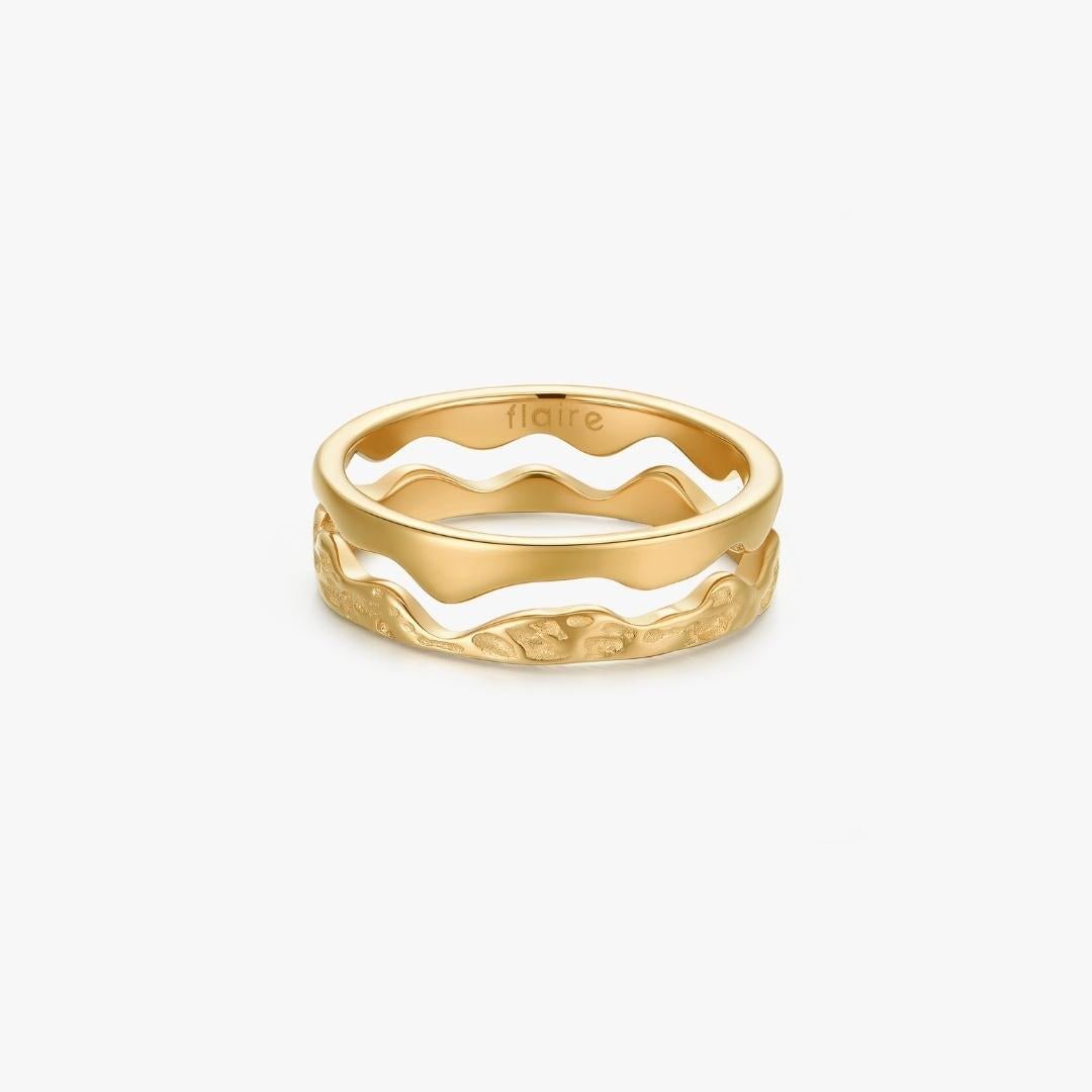 Dueling Mountains Ring Gold (Unisex) - Flaire & Co.