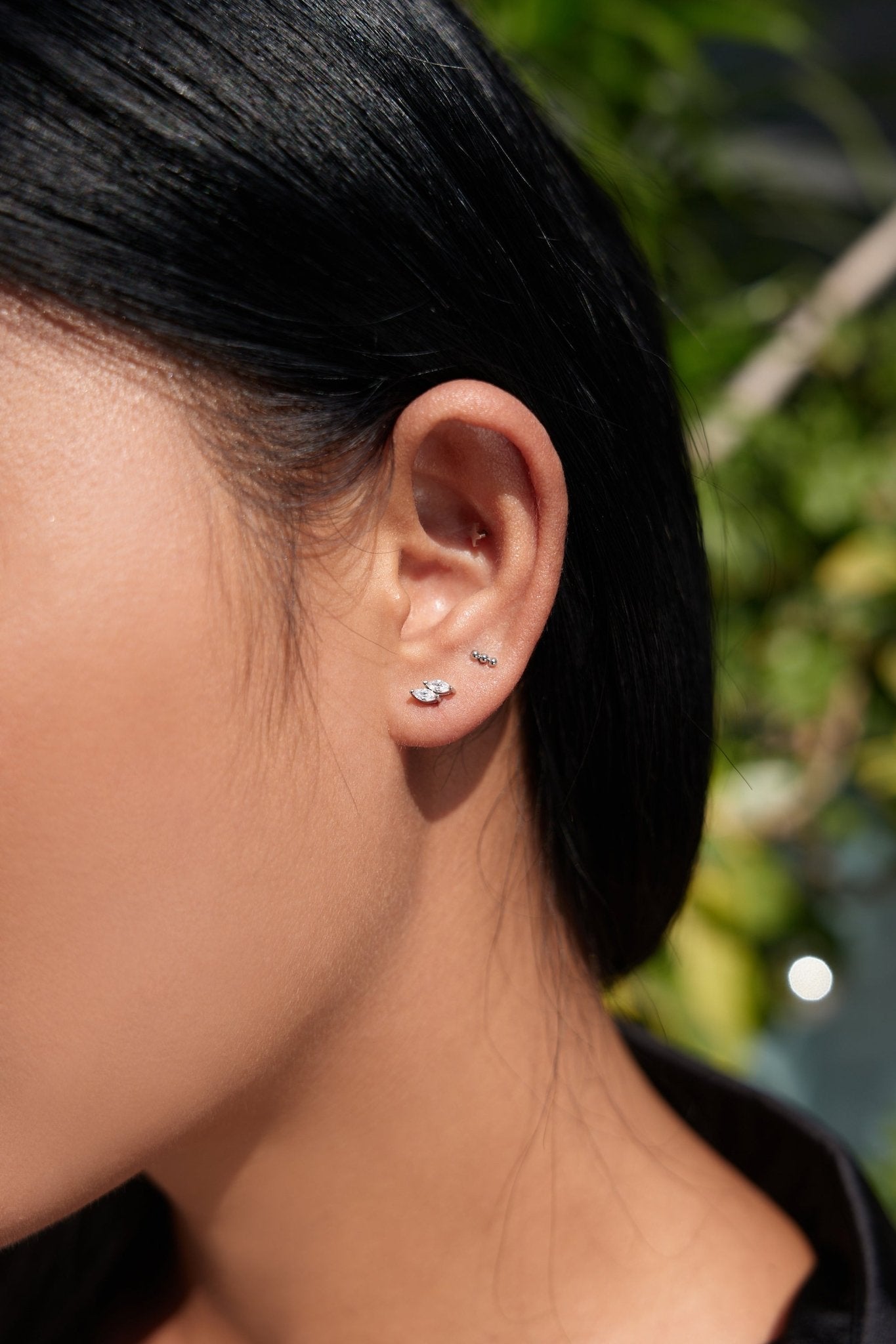 Duo Gem Threadless Flat Back Stud - Flaire & Co.
