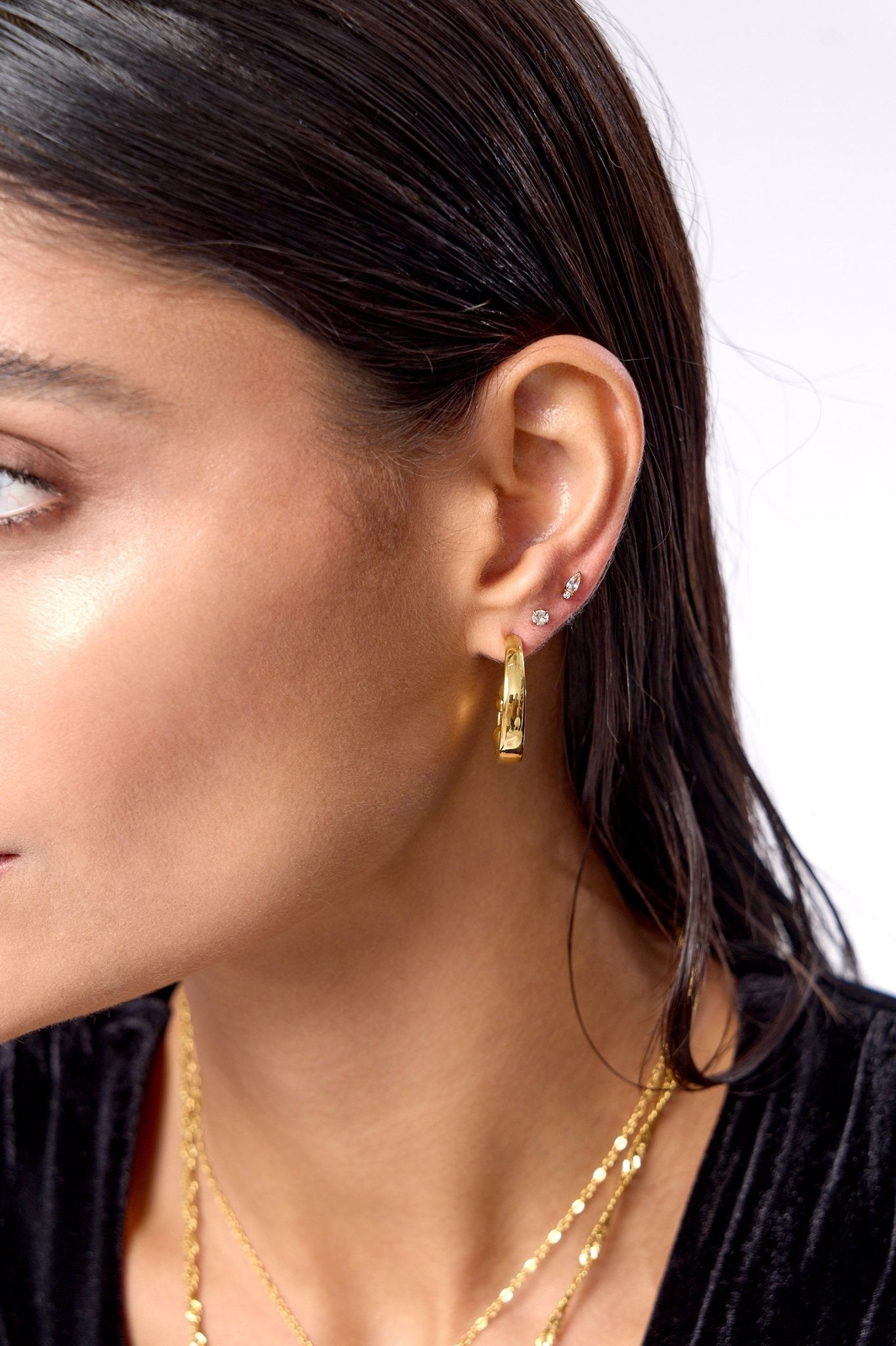 Emma Titanium Flat Back Stud (Single) - Flaire & Co.