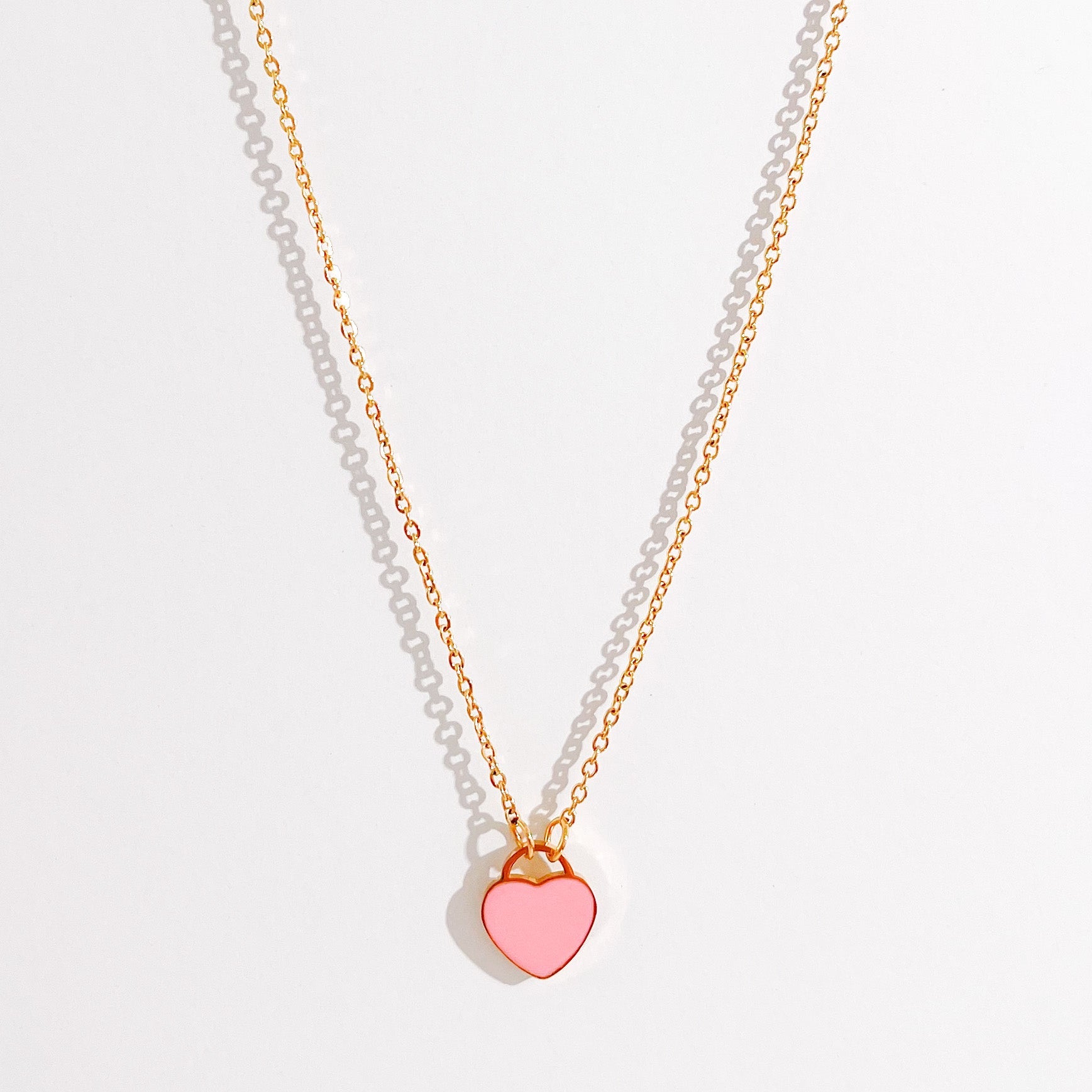 Enamel Heart Necklaces in Gold (Not A Set) - Flaire & Co.