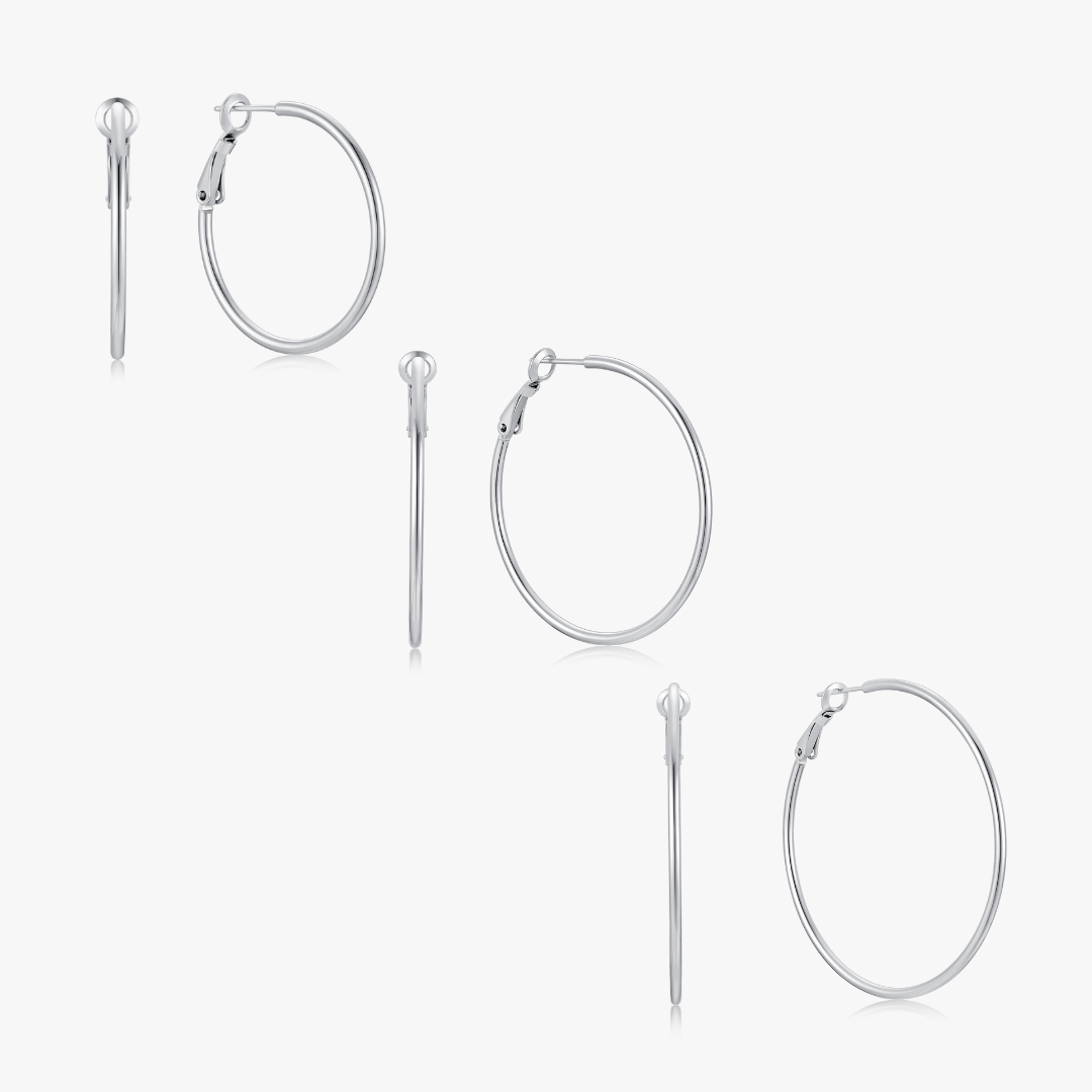 Essential Thin Silver Hoops - Flaire & Co.