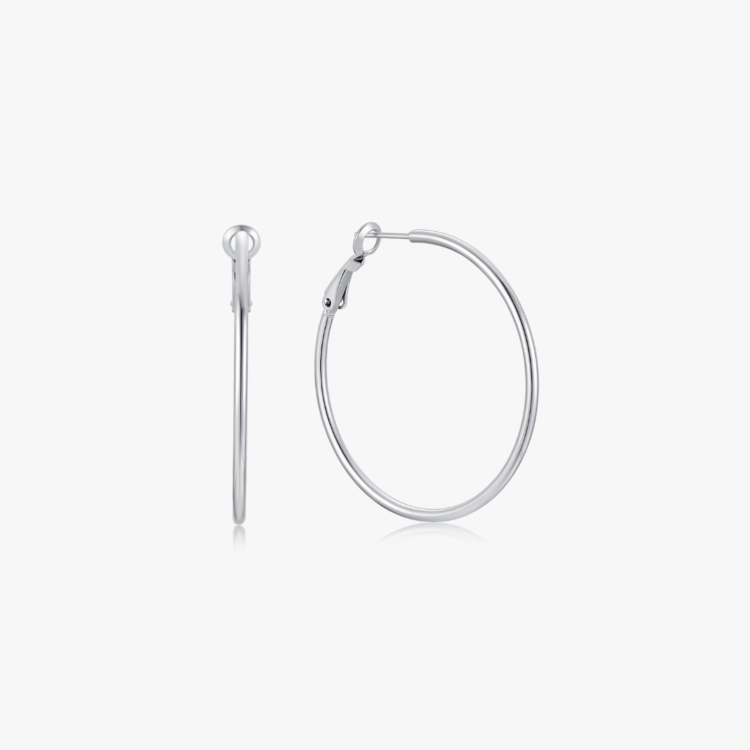 Essential Thin Silver Hoops - Flaire & Co.