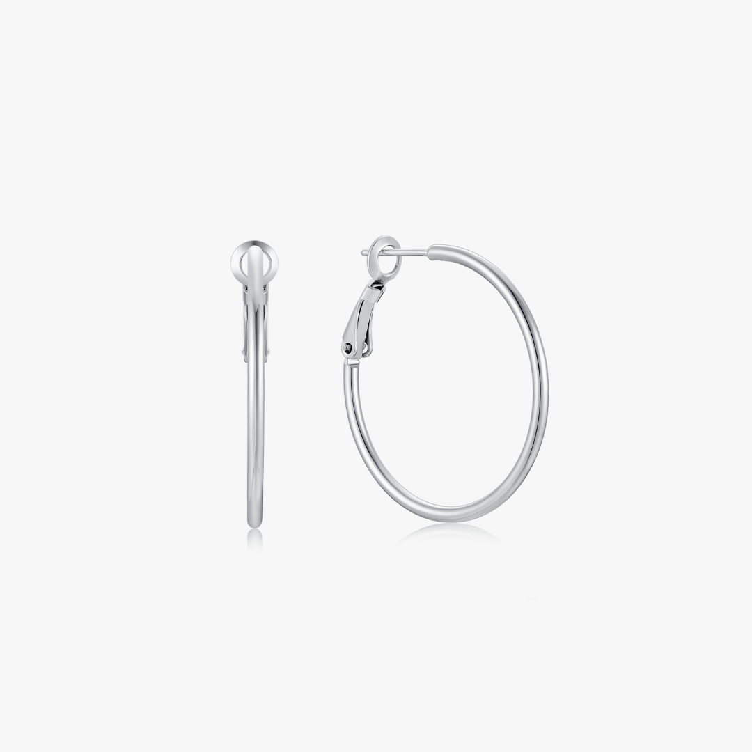 Essential Thin Silver Hoops - Flaire & Co.