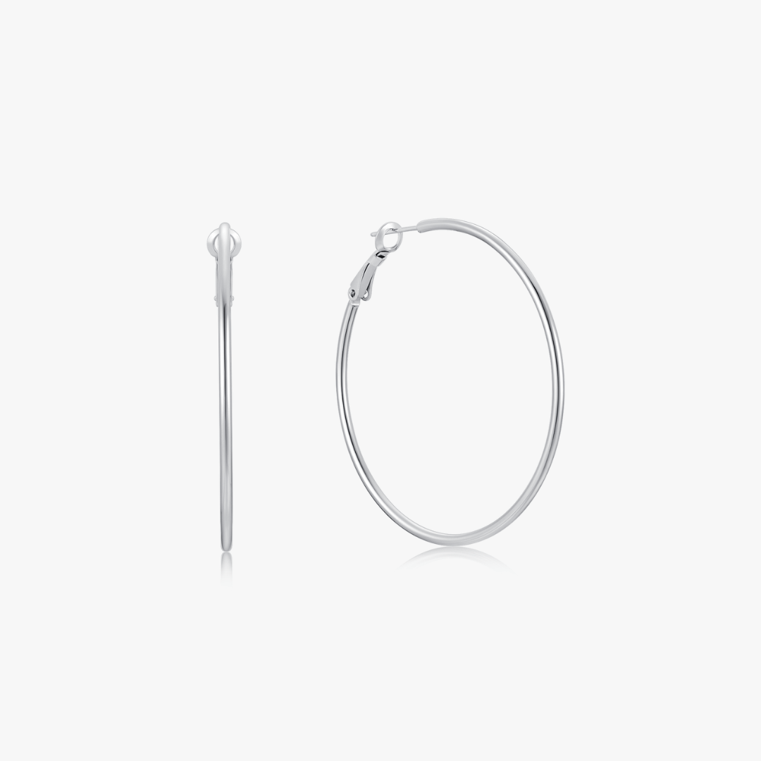 Essential Thin Silver Hoops - Flaire & Co.