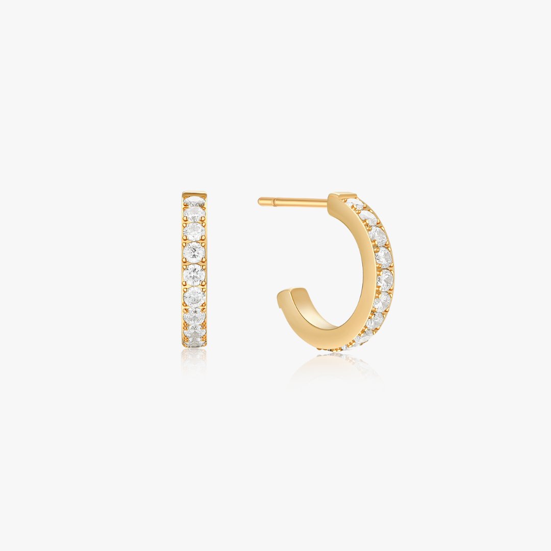 Everyday Mini CZ Hoops in Gold - Flaire & Co.