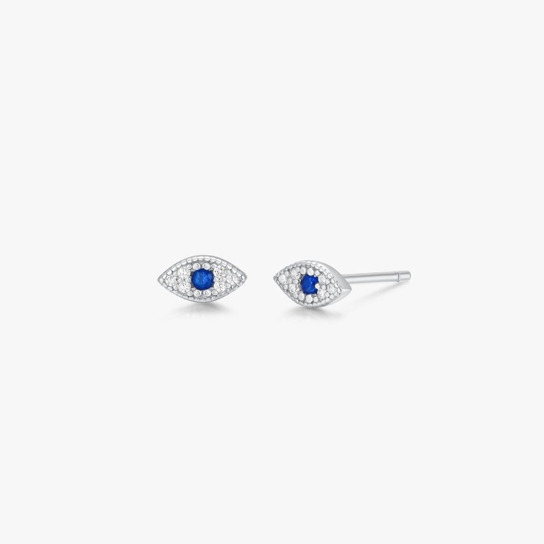 Evil Eye Studs in Silver - Flaire & Co.
