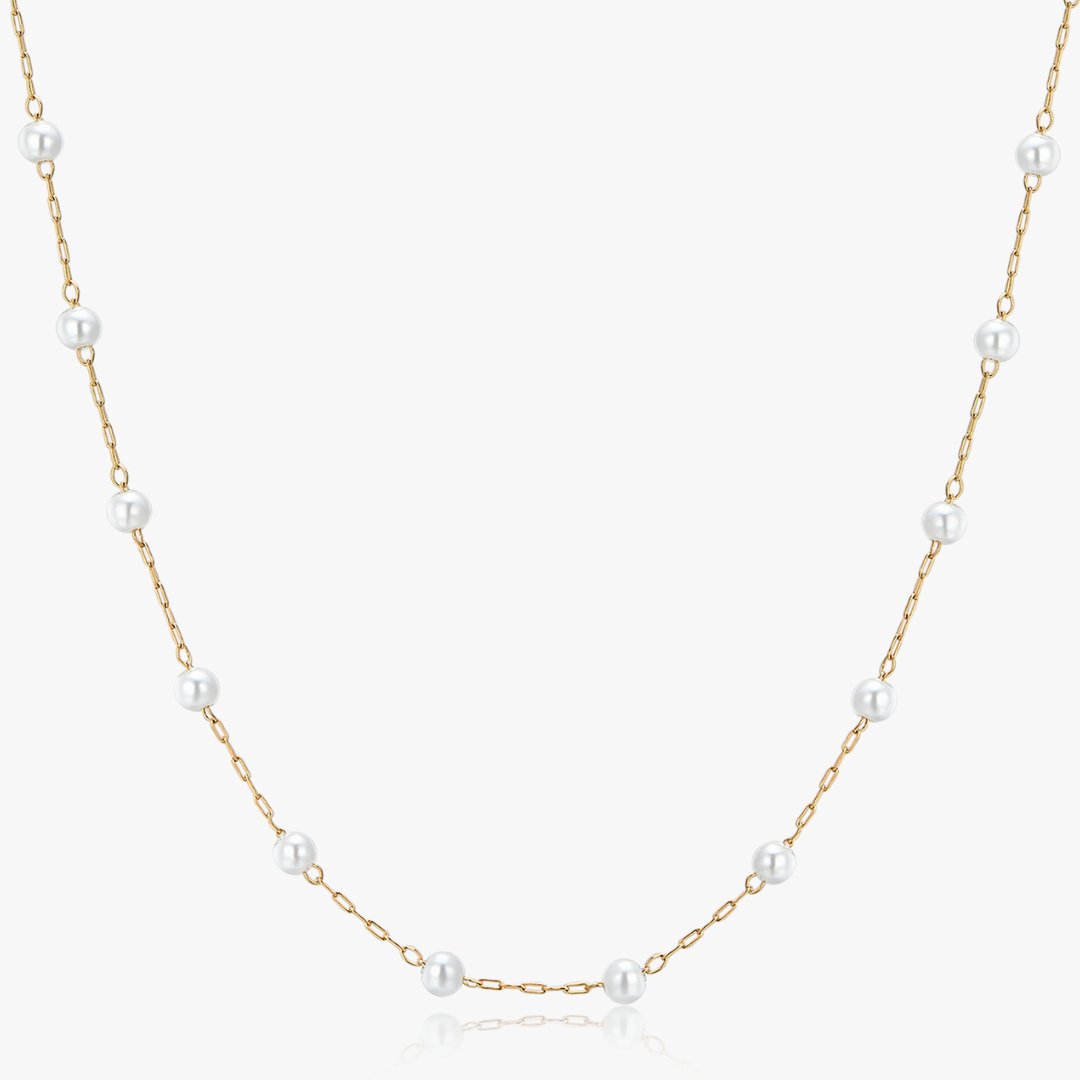 Faux Pearl Choker Necklace in Gold - Flaire & Co.