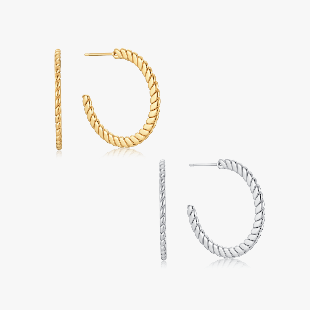 Flat Twisted Hoops - Flaire & Co.