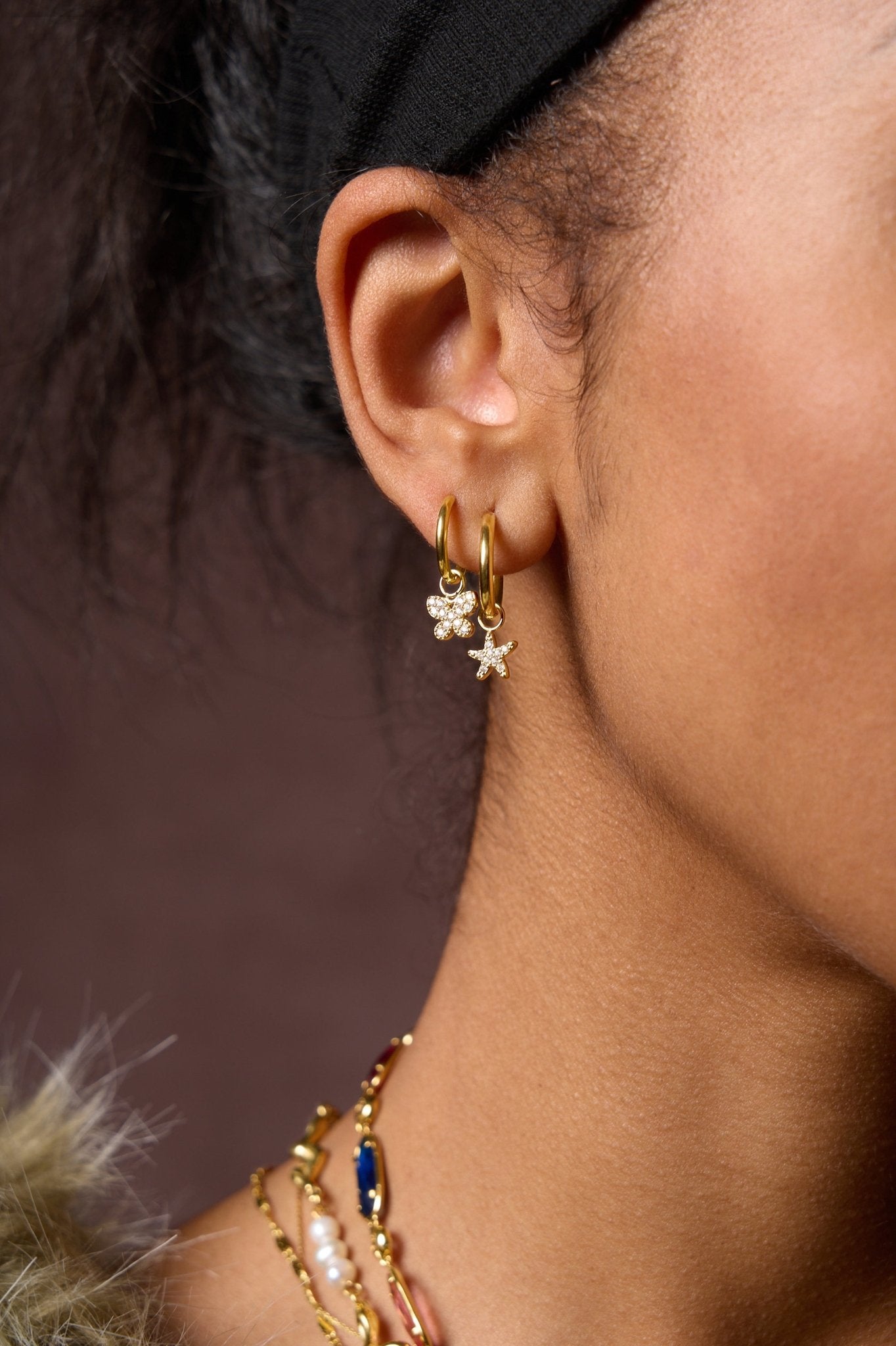 Flutter Pave Hoop Charm (Single) - Flaire & Co.