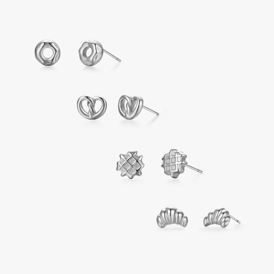 Food Stud Bundle in Silver - Flaire & Co.