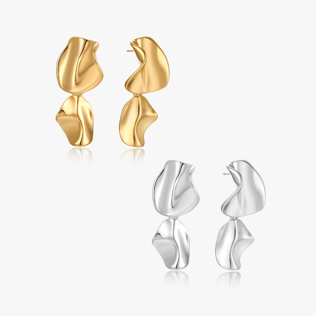 Freya Organic Texture Drop Earrings - Flaire & Co.