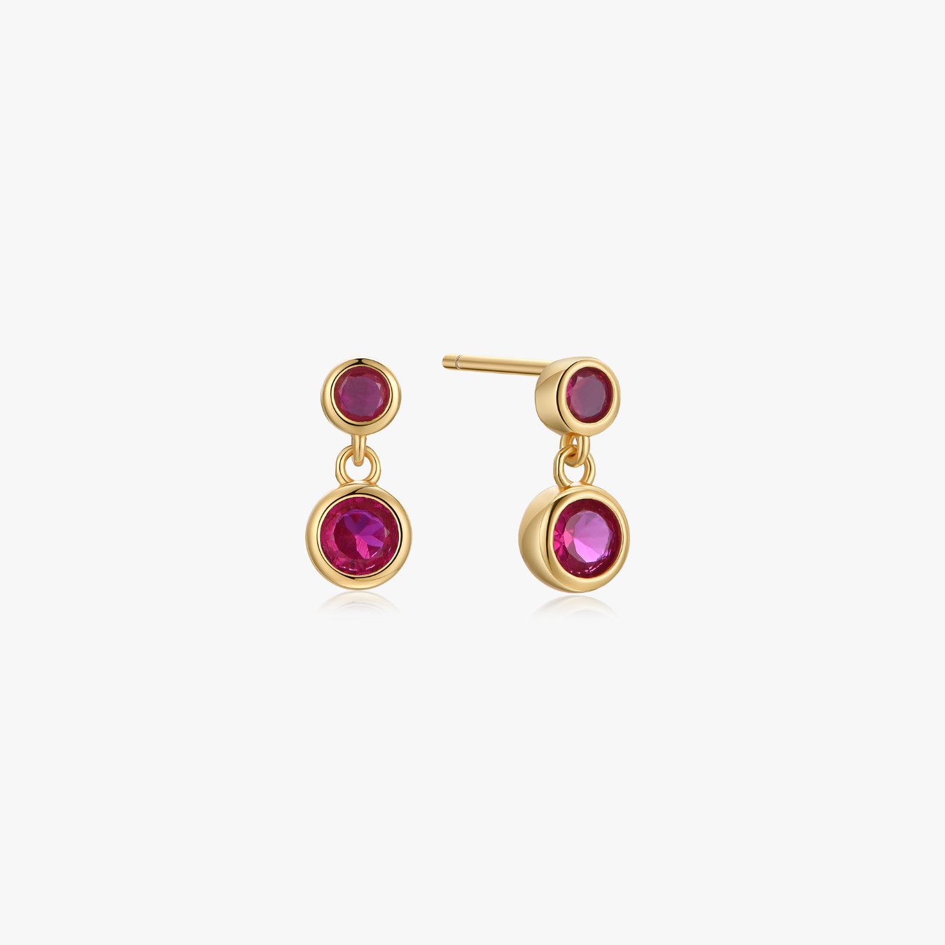 Fuchsia Dangle Sterling Earrings in Gold - Flaire & Co.