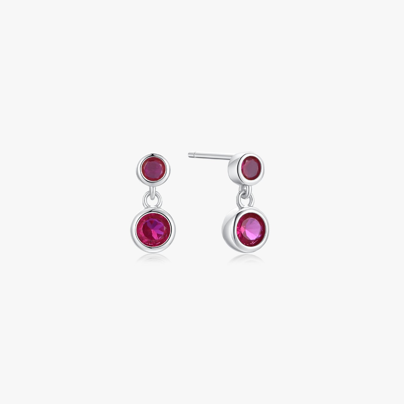 Fuchsia Dangle Sterling Earrings in Silver - Flaire & Co.