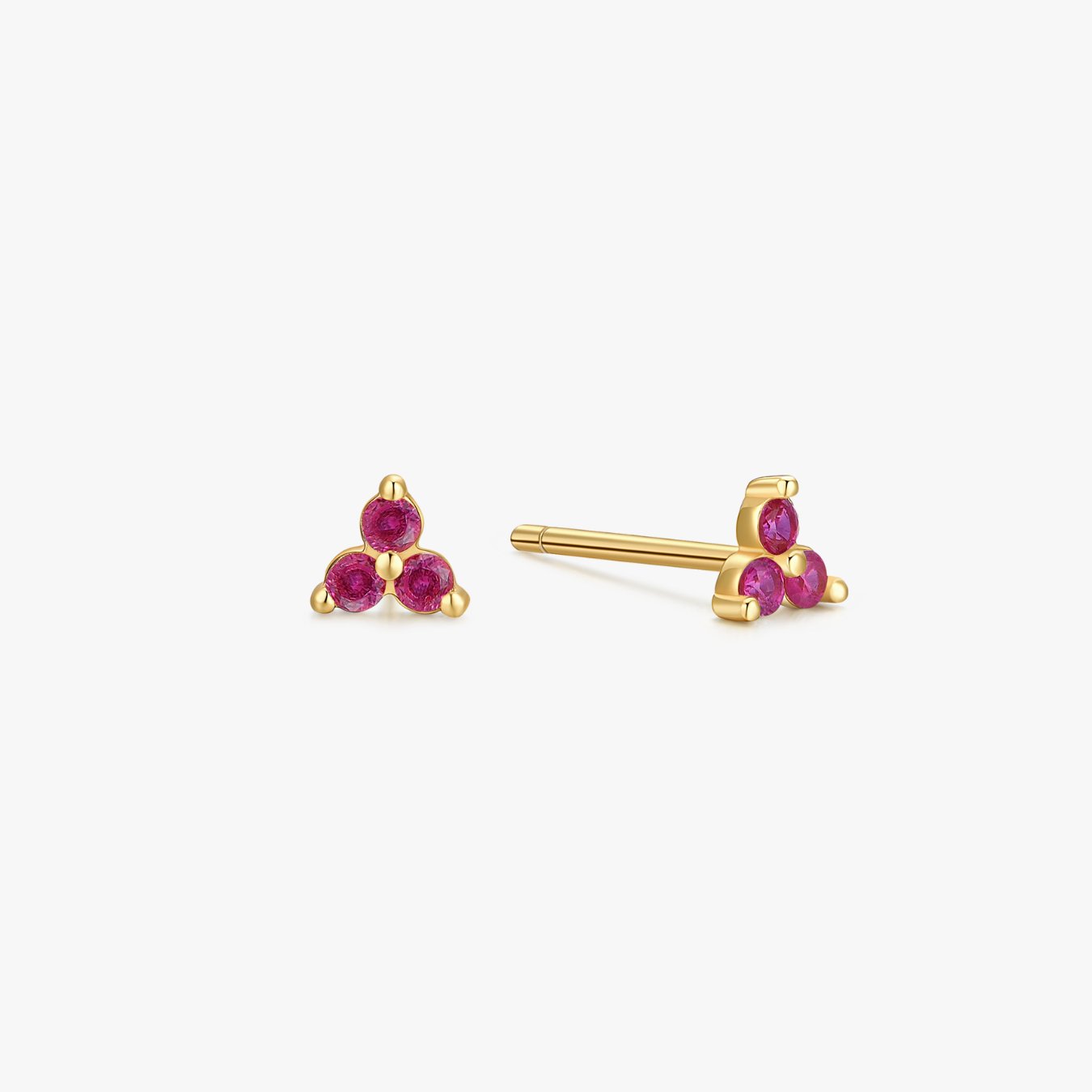 Fuchsia Twinkle Sterling Studs in Gold - Flaire & Co.