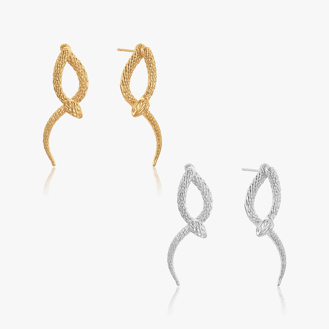 Geometric Dangling Snake Earrings - Flaire & Co.