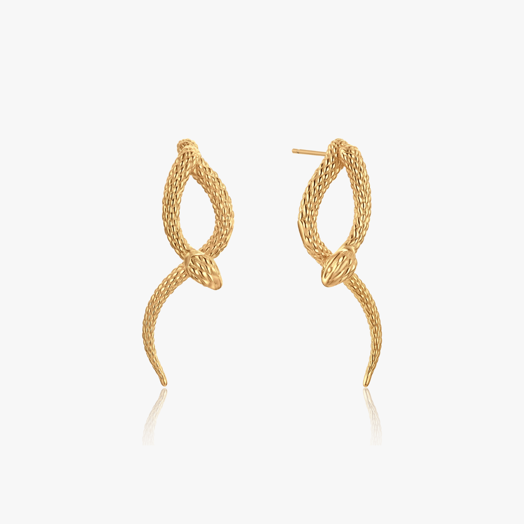 Geometric Dangling Snake Earrings - Flaire & Co.