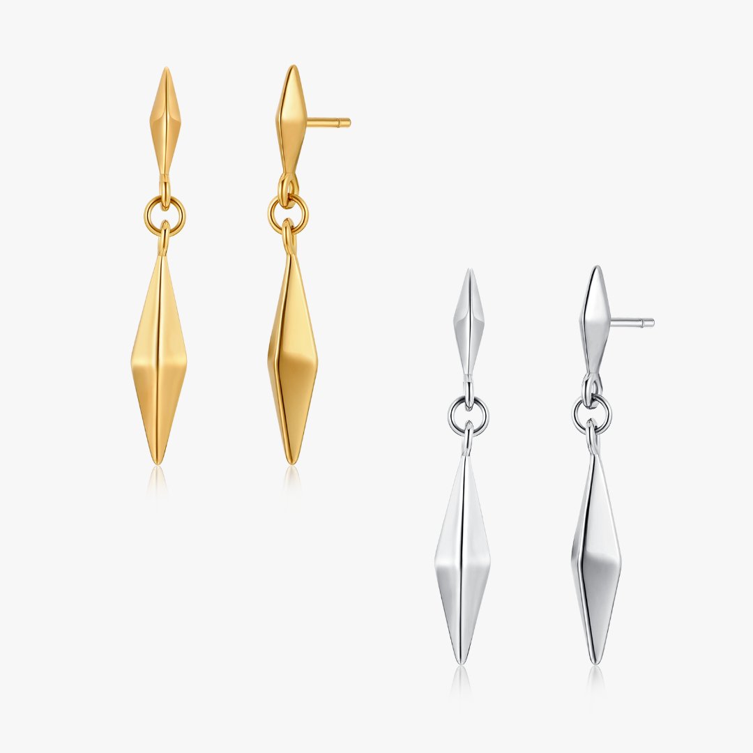 Geometric Drop Earrings (Greek Inspired Collection) - Flaire & Co.