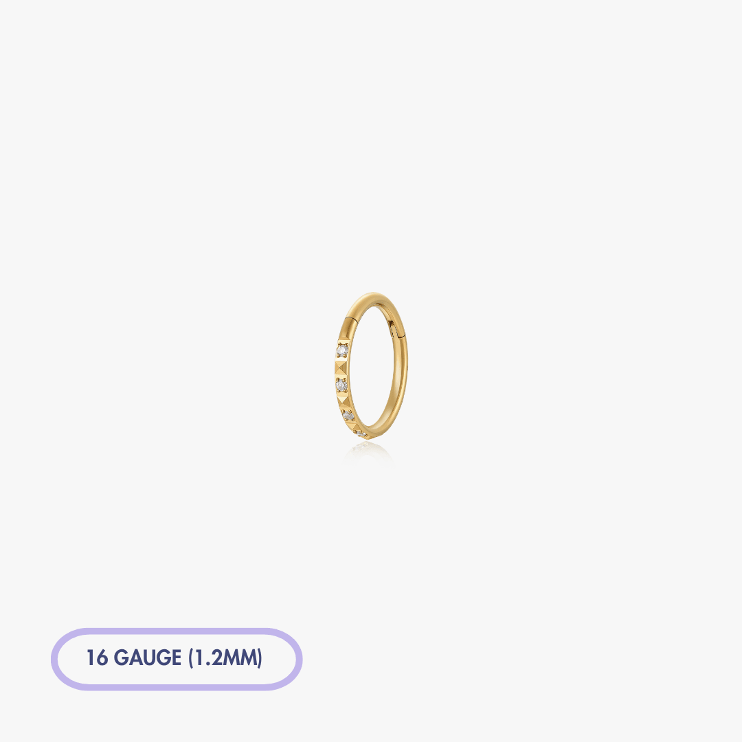 Geometric Gem Titanium Clicker Hoop (Single) - Flaire & Co.