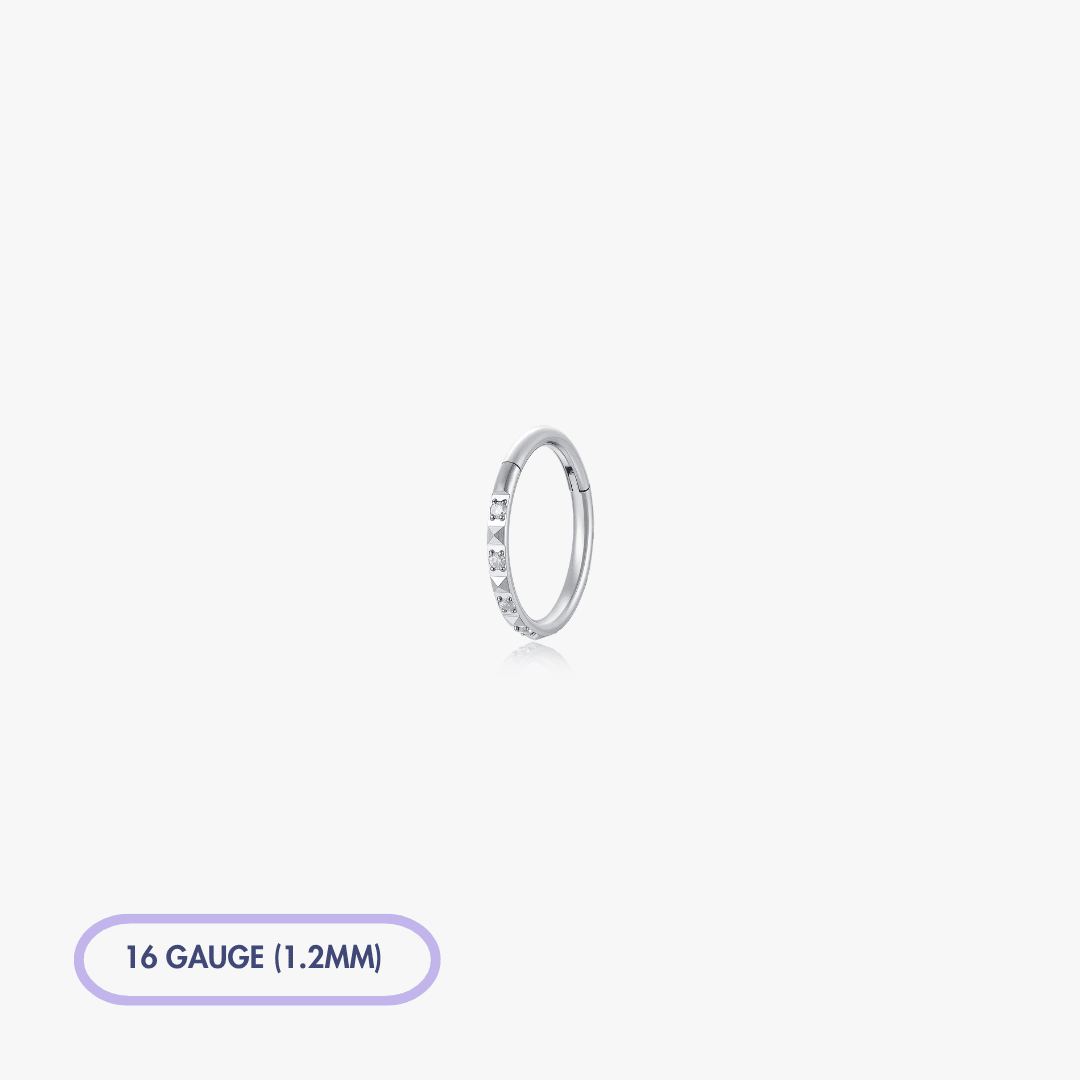 Geometric Gem Titanium Clicker Hoop (Single) - Flaire & Co.