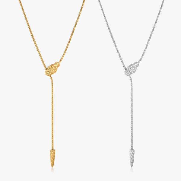Geometric Snake Lariat Necklace - Flaire & Co.