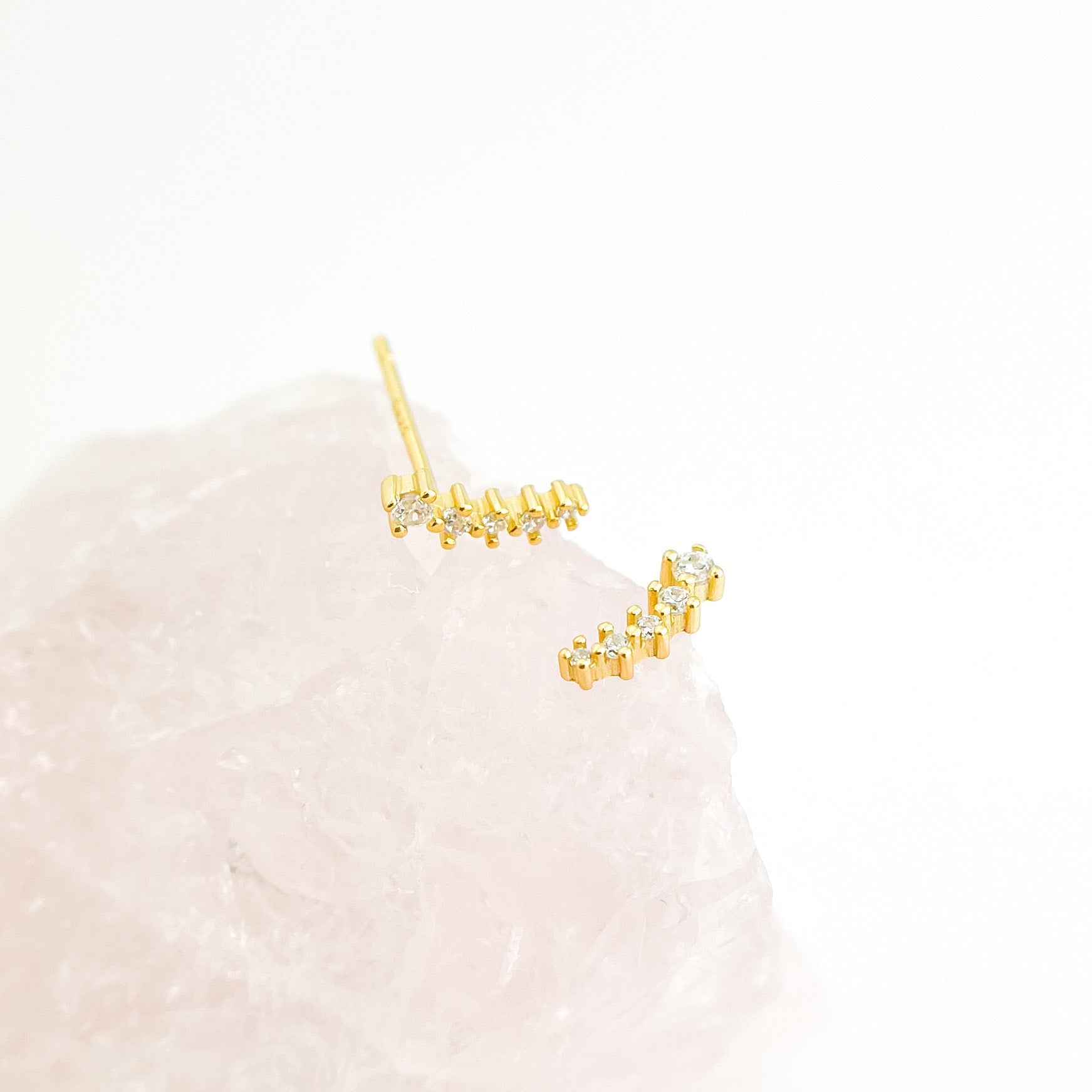 Gianna Sterling Studs in Gold - Flaire & Co.