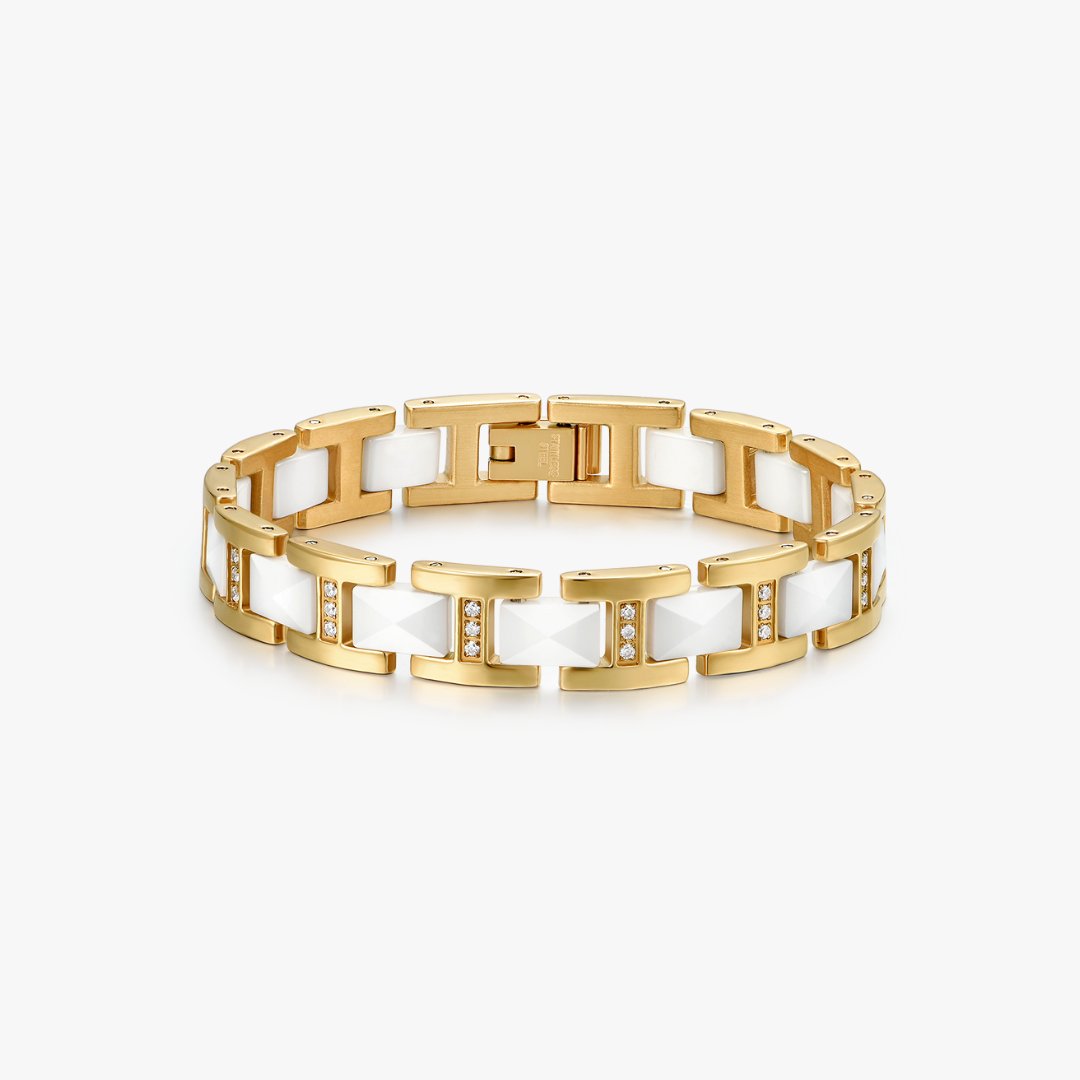 Gold Ceramic Watch Band Bracelet - Flaire & Co.