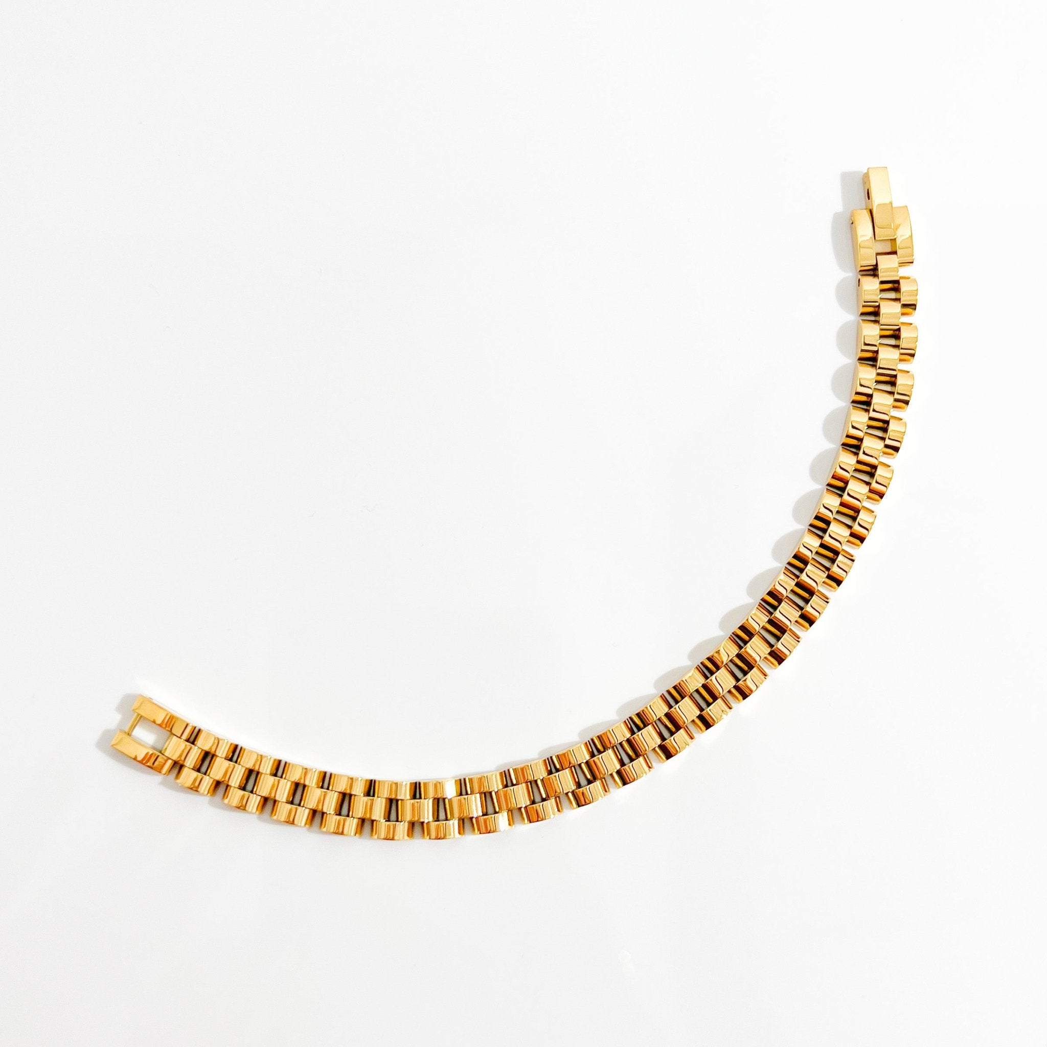 Gold Chunky Watch Band Bracelet - Flaire & Co.