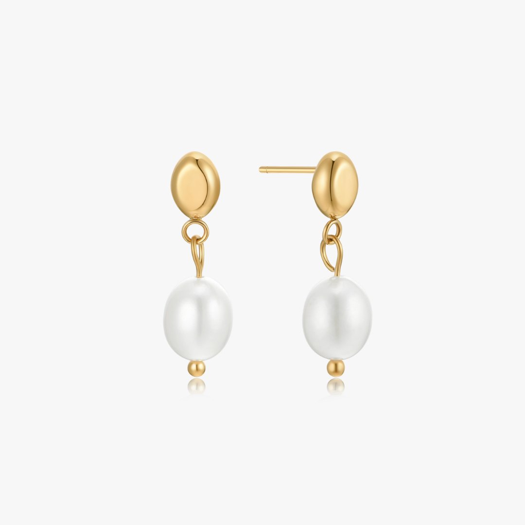 Gold Geneva Pearl Earrings - Flaire & Co.