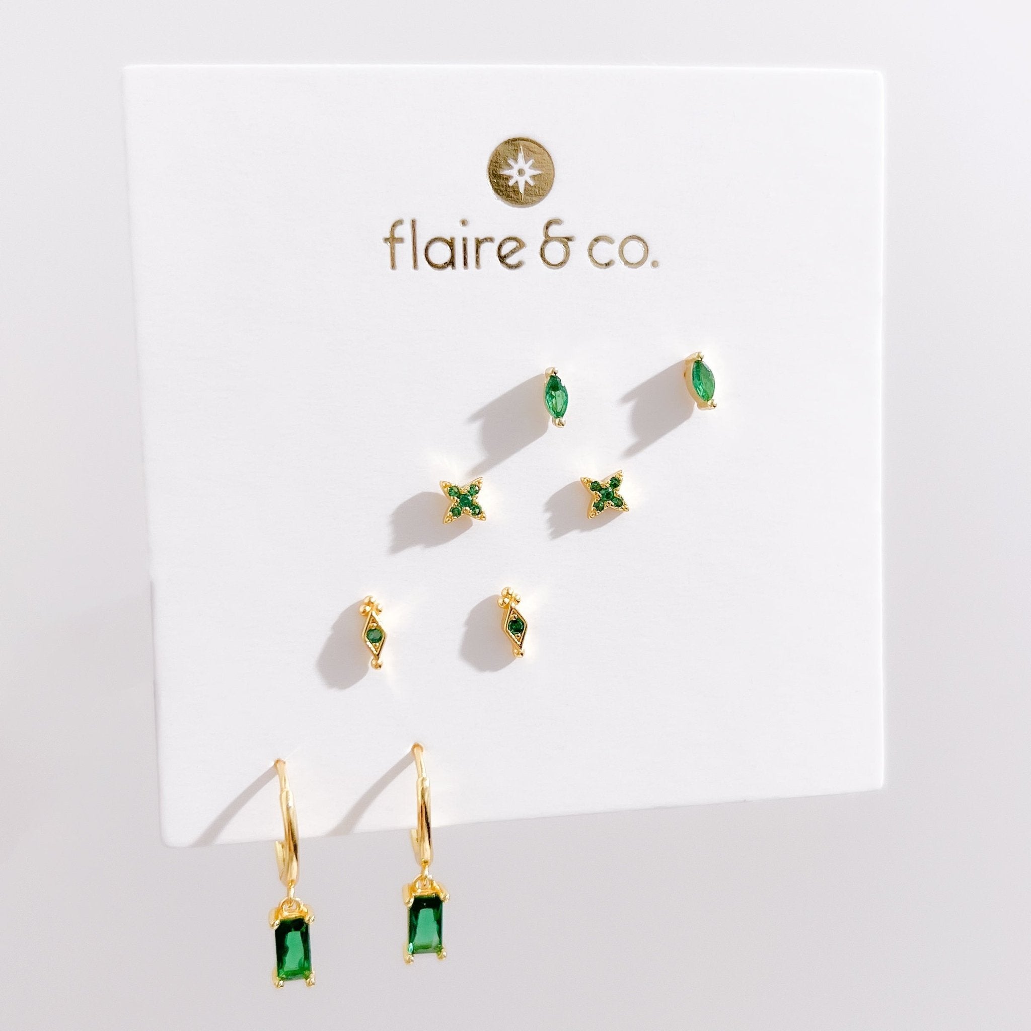 Gold Loving Green Earring Bundle - Flaire & Co.